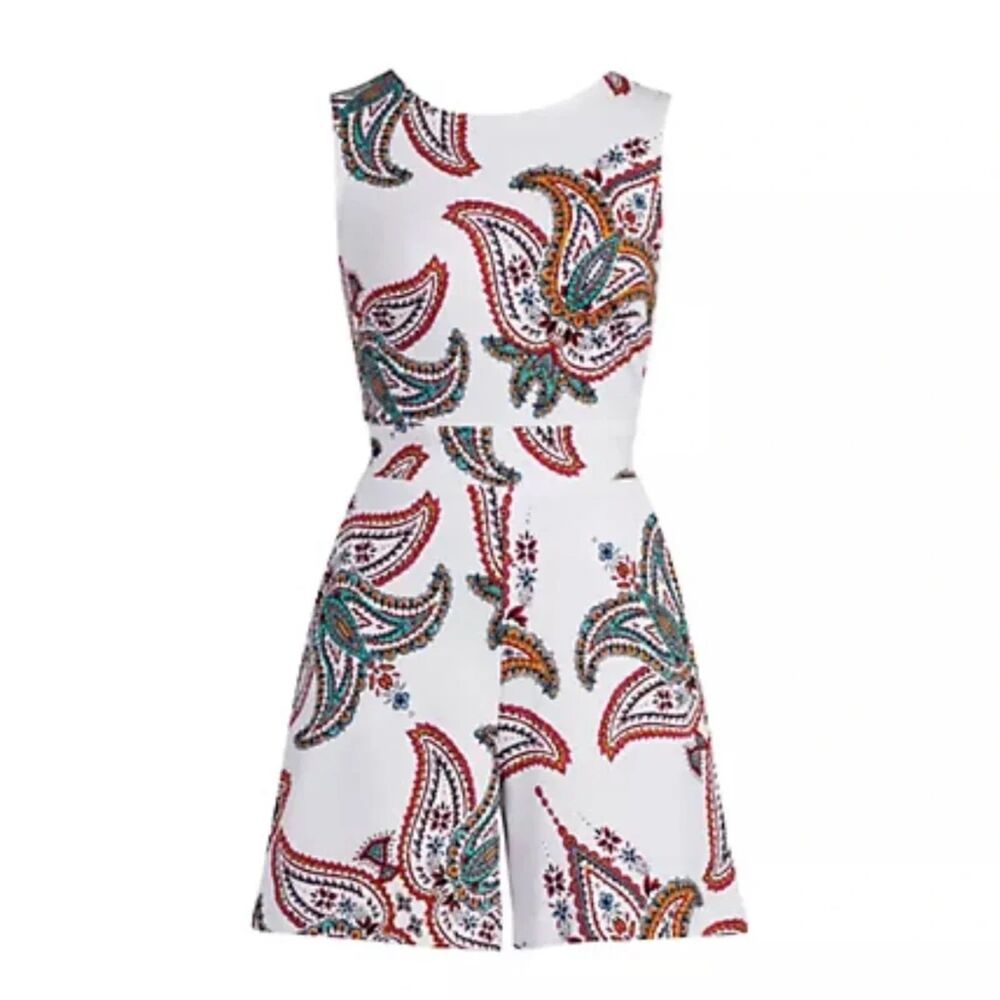 Paisley Print Sleeveless Romper
